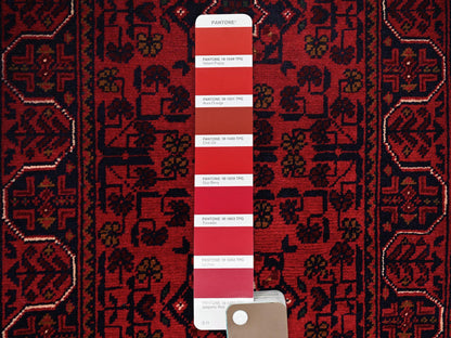 Tribal & Geometric hand-knotted wool runner in Red, 1'8" x 4'9" — SKU O0757 (view 4)