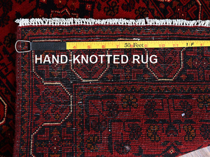 Tribal & Geometric hand-knotted wool runner in Red, 1'8" x 4'9" — SKU O0757 (view 7)