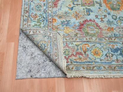 Blue 5'11" x 8'11" Oushak And Peshawar Hand knotted Wool Rug - Sku: O075803