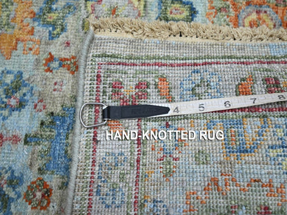 Blue 1'11" x 3'0" Oushak And Peshawar Hand knotted Wool Rug - Sku: O075821