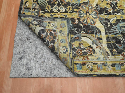 Brown 12'0" x 15'1" Transitional Hand knotted Wool Rug - Sku: O075827