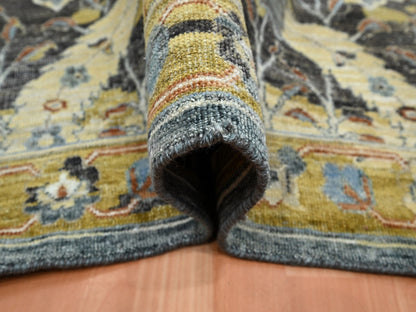 Brown 12'0" x 15'1" Transitional Hand knotted Wool Rug - Sku: O075827