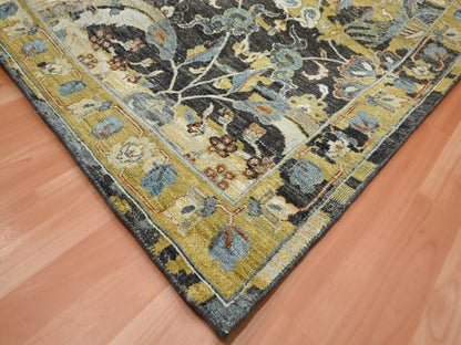 Brown 12'0" x 15'1" Transitional Hand knotted Wool Rug - Sku: O075827
