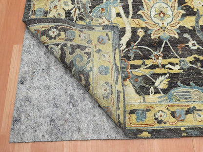 Brown 9'10" x 14'6" Transitional Hand knotted Wool Rug - Sku: O075828