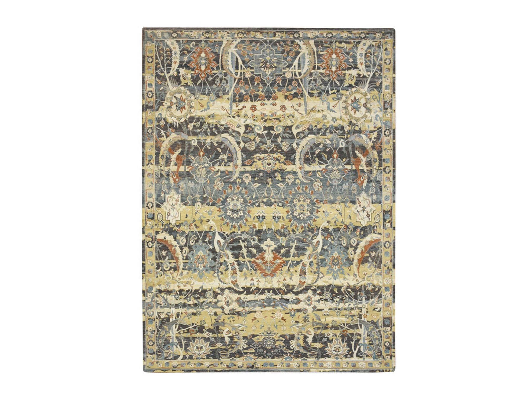 Brown 8'11" x 12'4" Transitional Hand knotted Wool Rug - Sku: O075829
