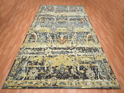Brown 8'11" x 12'4" Transitional Hand knotted Wool Rug - Sku: O075829