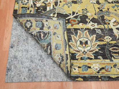 Brown 8'11" x 12'4" Transitional Hand knotted Wool Rug - Sku: O075829