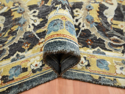 Brown 8'11" x 12'4" Transitional Hand knotted Wool Rug - Sku: O075829