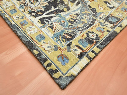 Brown 8'11" x 12'4" Transitional Hand knotted Wool Rug - Sku: O075829