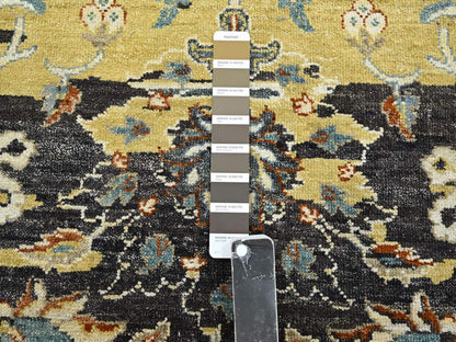Brown 8'11" x 12'4" Transitional Hand knotted Wool Rug - Sku: O075829