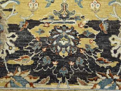Brown 8'11" x 12'4" Transitional Hand knotted Wool Rug - Sku: O075829