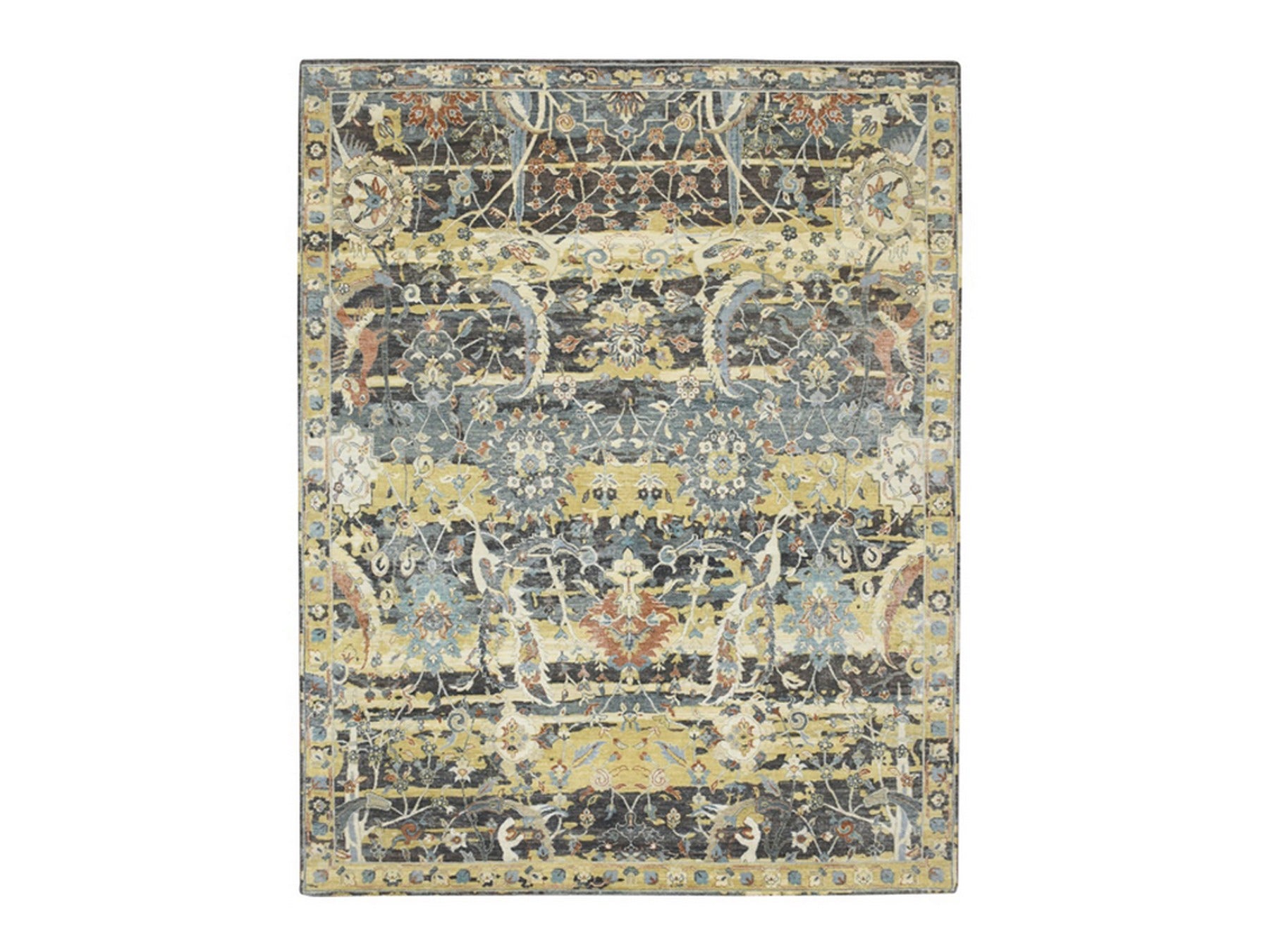 Brown 7'11" x 10'1" Transitional Hand knotted Wool Rug - Sku: O075830