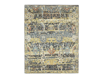 Brown 7'11" x 10'1" Transitional Hand knotted Wool Rug - Sku: O075830