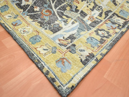 Transitional hand-knotted wool rug in Brown & Gold, 7'11" x 10'1" — SKU O075830 (view 6)