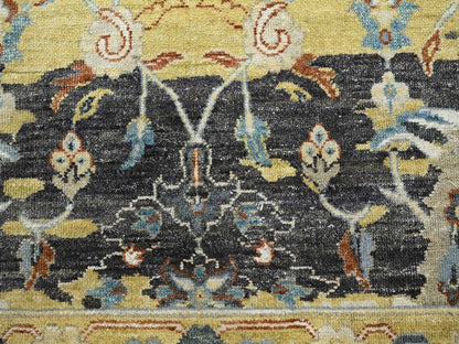 Brown 7'11" x 10'1" Transitional Hand knotted Wool Rug - Sku: O075830