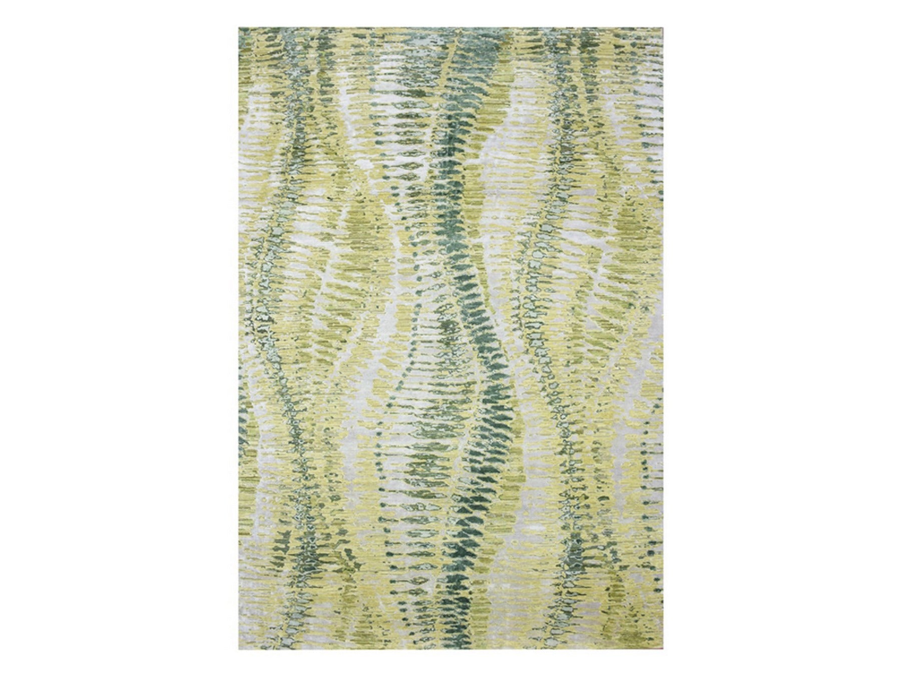 Green 9'11" x 14'2" Modern and Contemporary Hand knotted Silk Rug - Sku: O075833