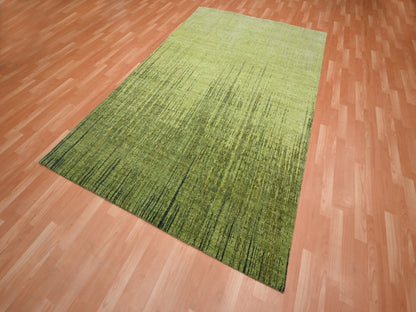 Green 6'0" x 9'5" Modern and Contemporary Hand knotted Wool Rug - Sku: O075836