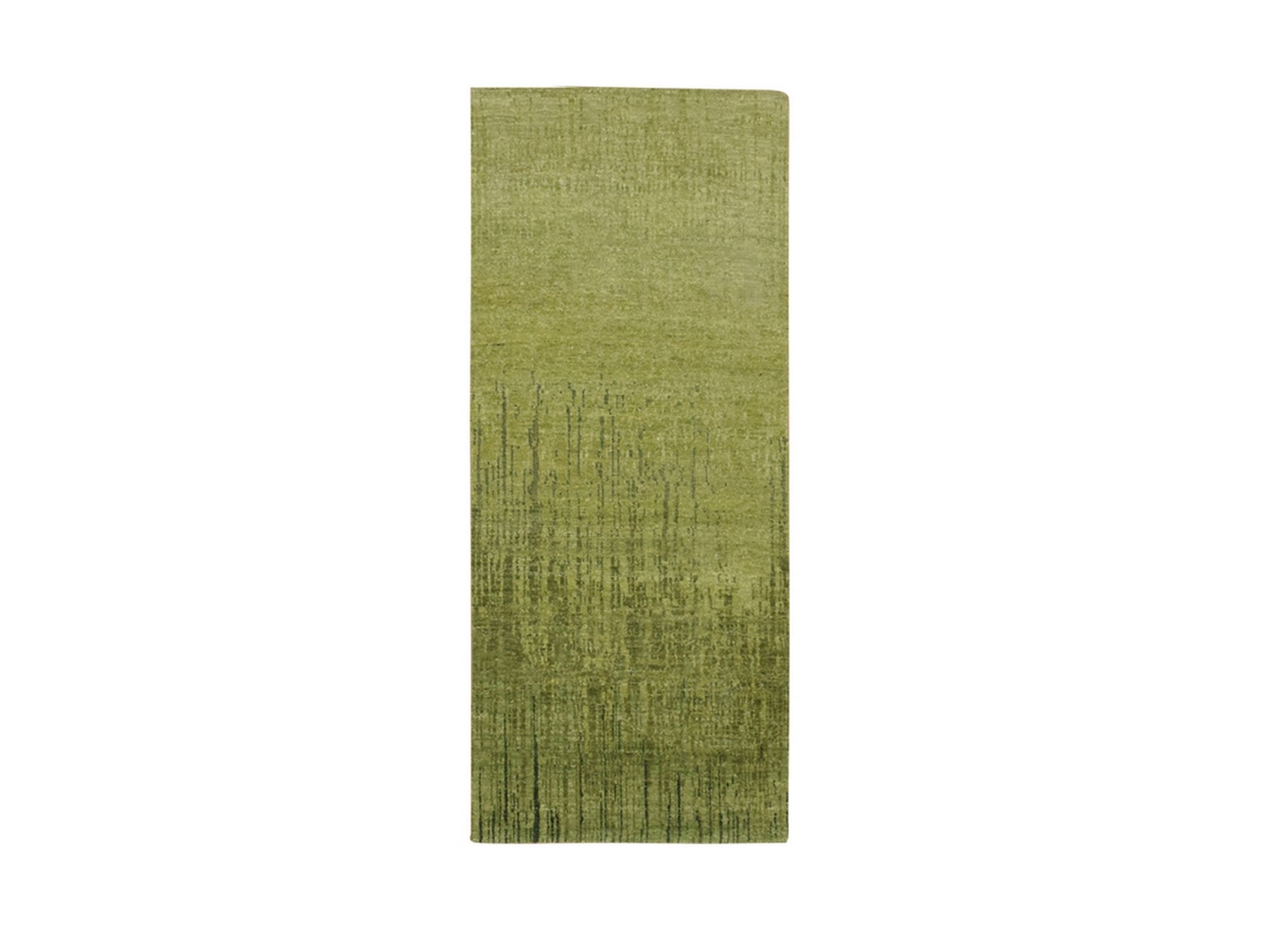 Green 2'6" x 6'2" Modern and Contemporary Hand knotted Wool Rug - Sku: O075841