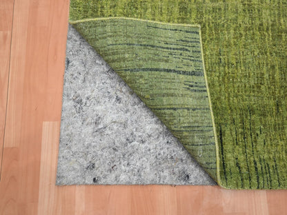 Green 2'6" x 6'2" Modern and Contemporary Hand knotted Wool Rug - Sku: O075841