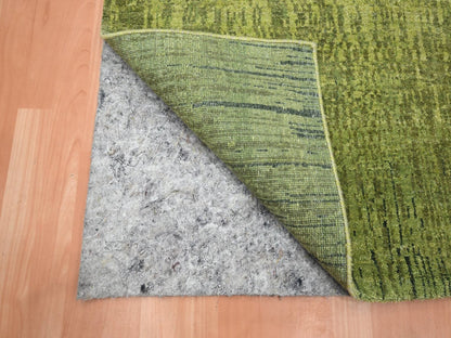 Green 2'7" x 6'1" Modern and Contemporary Hand knotted Wool Rug - Sku: O075842