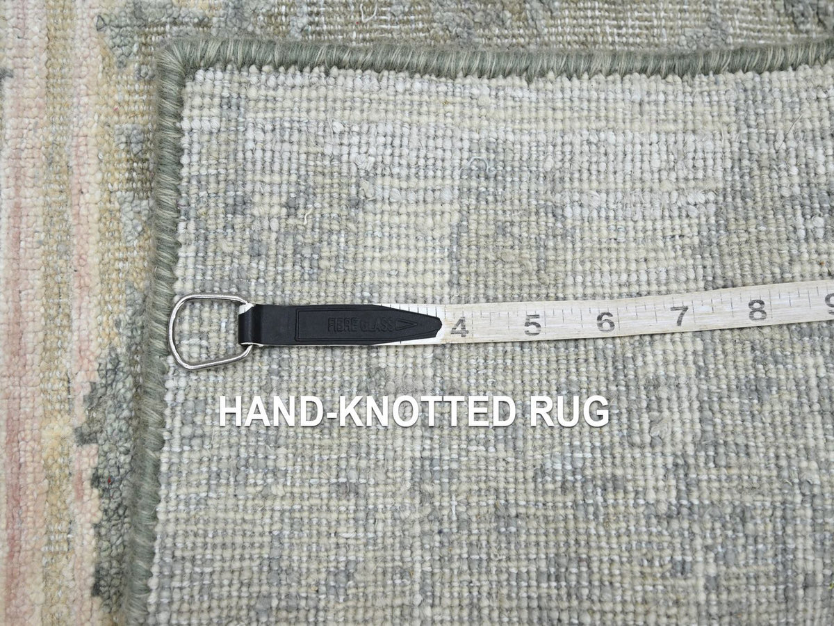 Modern / Contemporary hand-knotted wool/silk rug in Gray, 2' x 2'10" — SKU O075850 (view 4)
