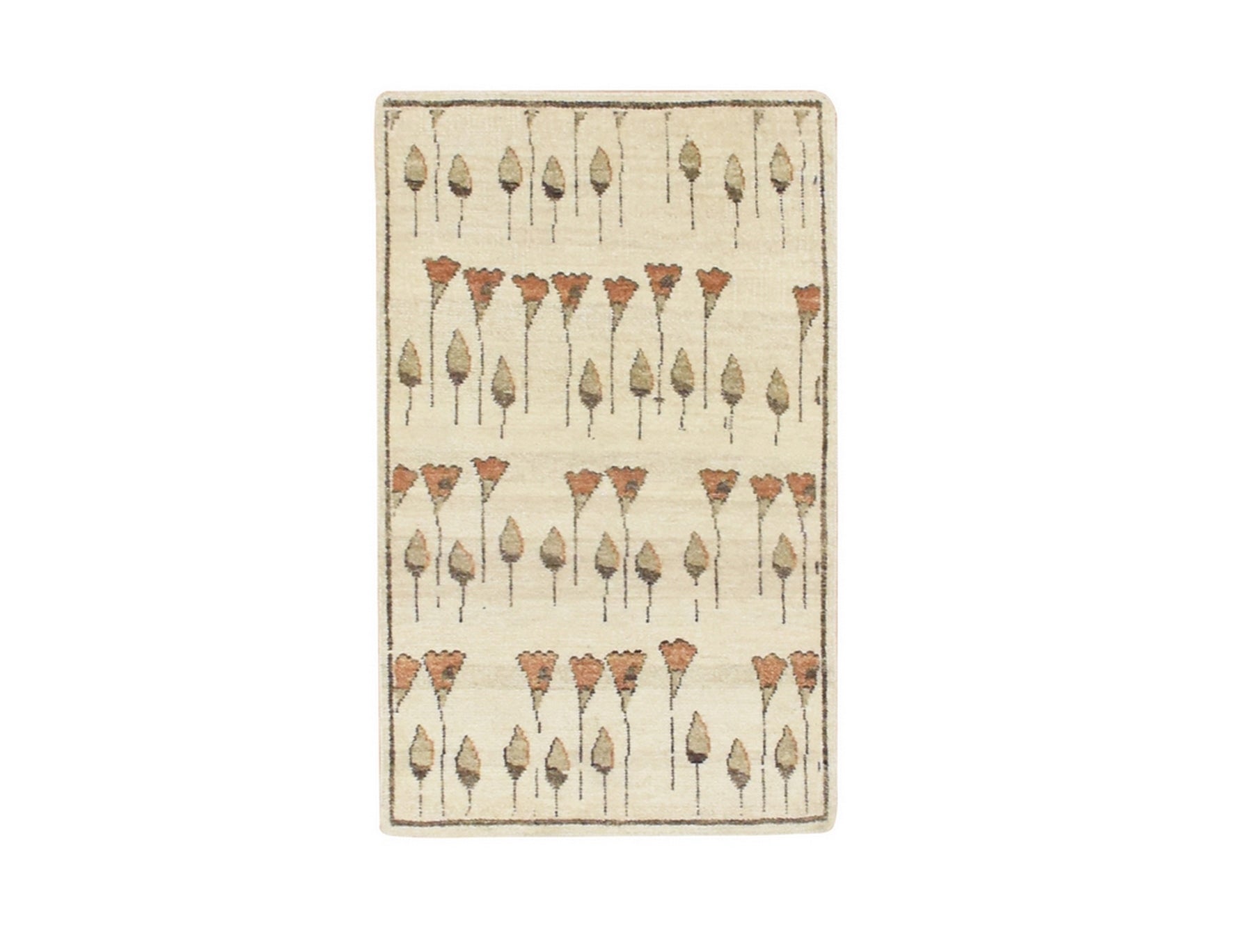 Brown 2'1" x 3'6" Modern and Contemporary Hand knotted Wool Rug - Sku: O075854