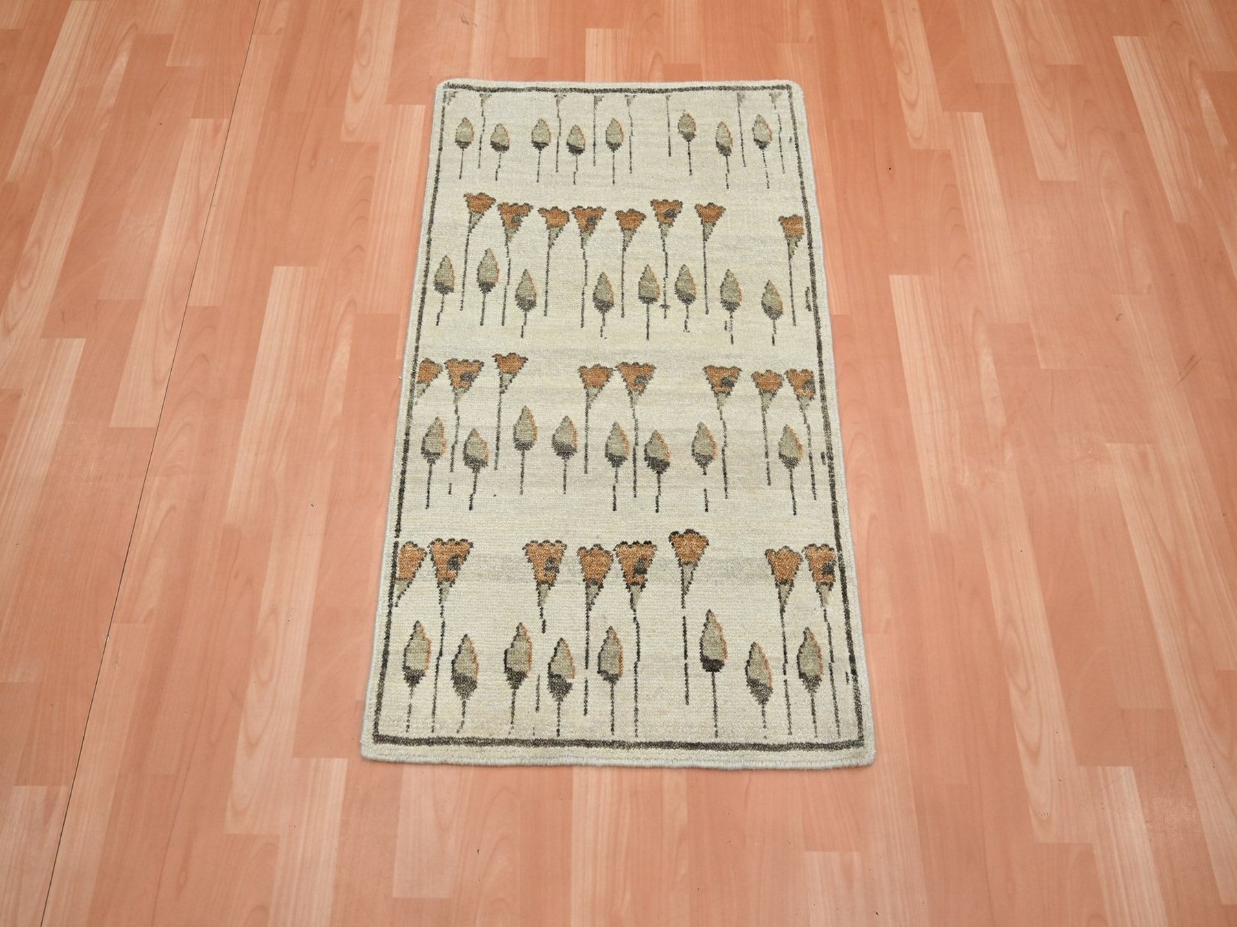 Modern / Contemporary hand-knotted wool rug in Brown, 2'1" x 3'6" — SKU O075854 (view 2)