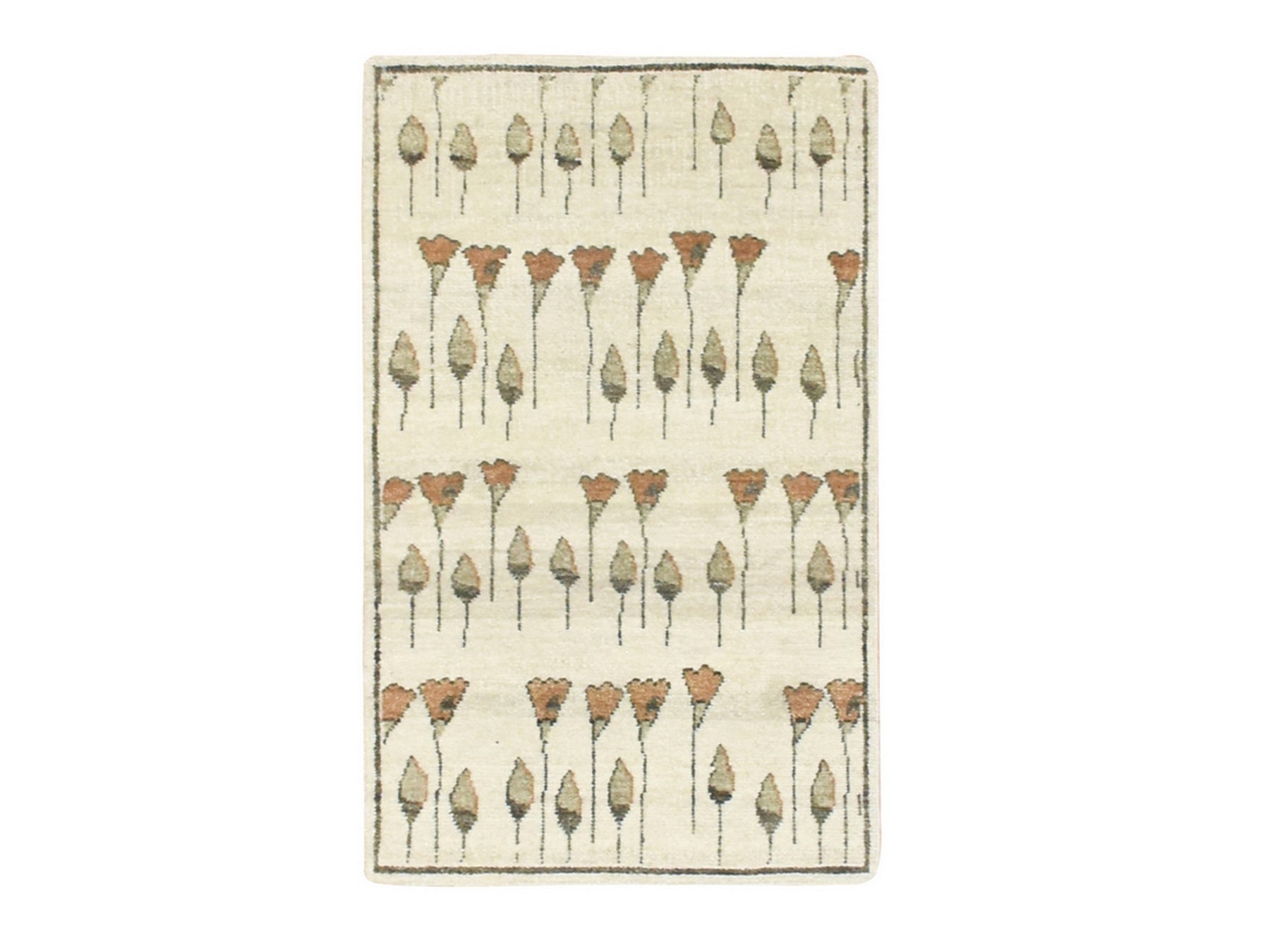 Brown 2'2" x 3'5" Modern and Contemporary Hand knotted Wool Rug - Sku: O075855