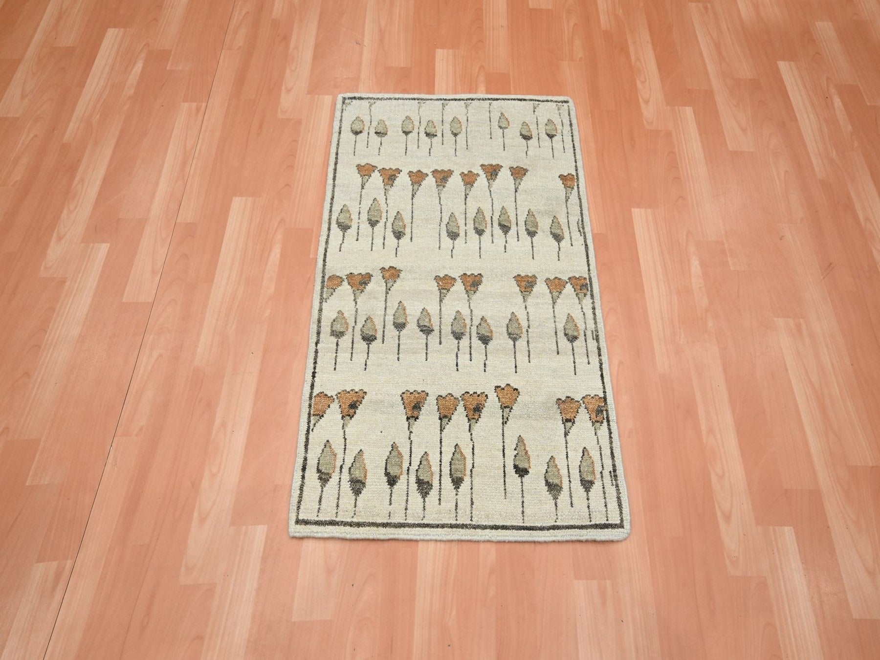 Modern / Contemporary hand-knotted wool rug in Brown, 2'2" x 3'5" — SKU O075855 (view 2)