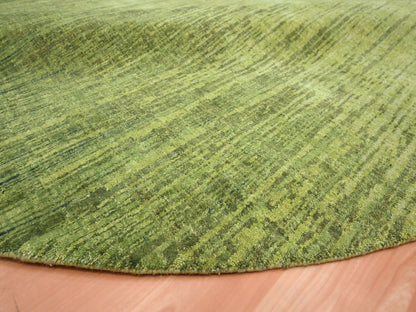 Green 12'1" x 12'1" Modern and Contemporary Hand knotted Wool Rug - Sku: O075856