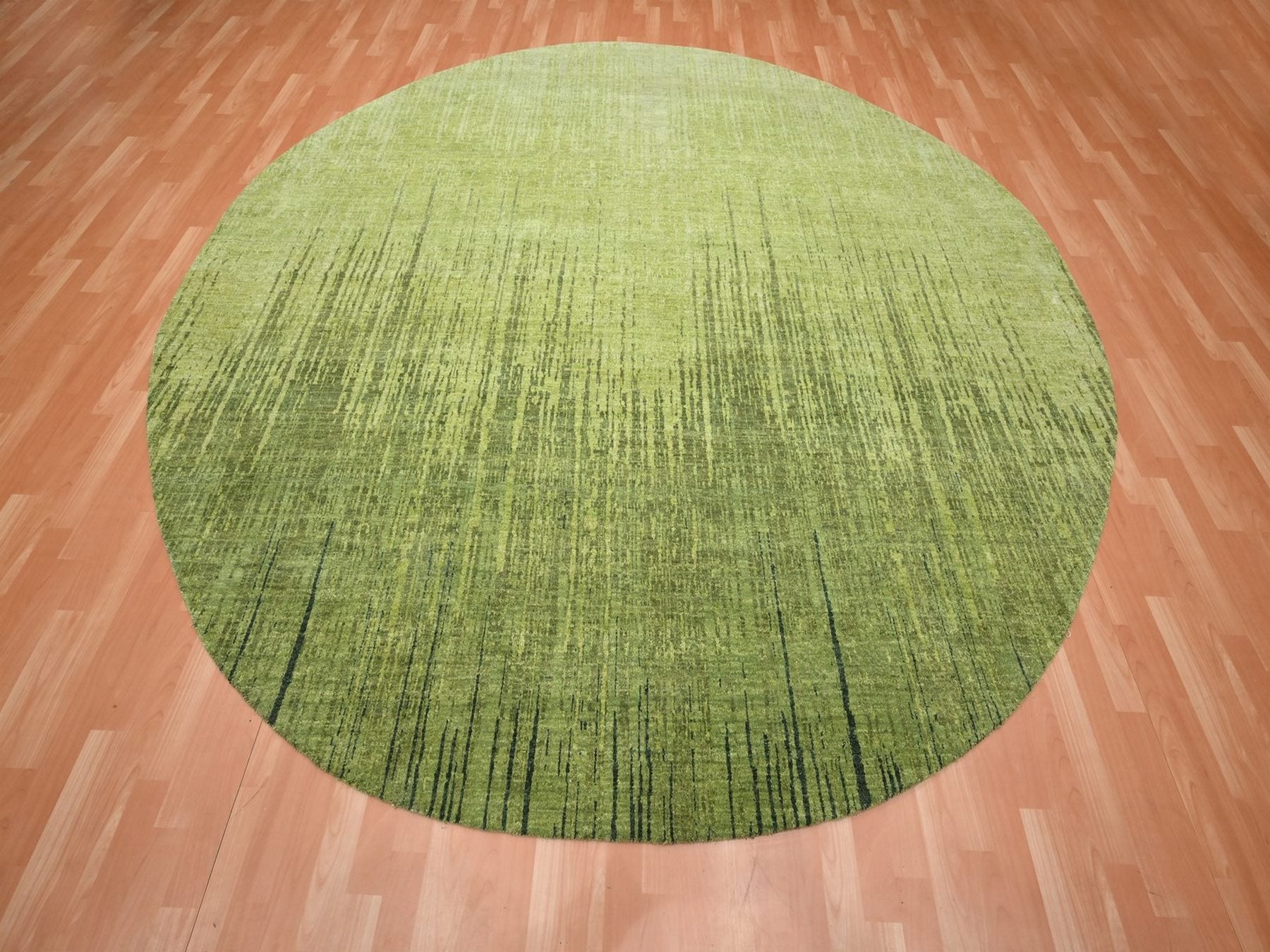 Green 9'11" x 9'11" Modern and Contemporary Hand knotted Wool Rug - Sku: O075857
