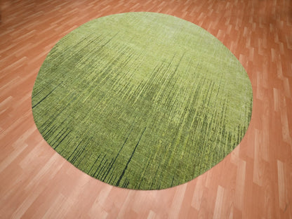 Green 9'11" x 9'11" Modern and Contemporary Hand knotted Wool Rug - Sku: O075857