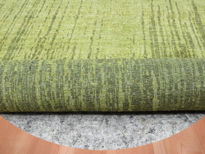 Green 9'11" x 9'11" Modern and Contemporary Hand knotted Wool Rug - Sku: O075857