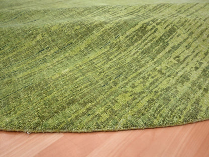 Green 9'11" x 9'11" Modern and Contemporary Hand knotted Wool Rug - Sku: O075857
