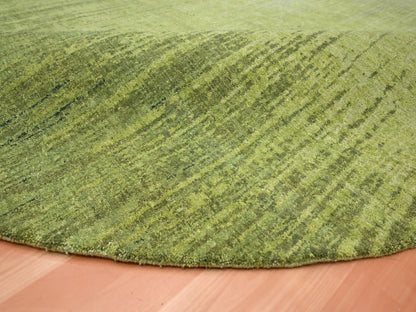 Green 8'1" x 8'1" Modern and Contemporary Hand knotted Wool Rug - Sku: O075858