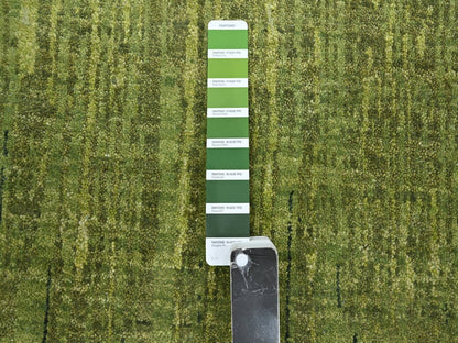 Green 8'1" x 8'1" Modern and Contemporary Hand knotted Wool Rug - Sku: O075858