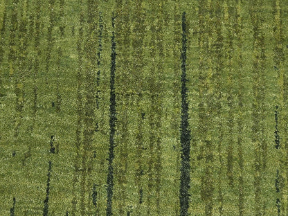 Green 8'1" x 8'1" Modern and Contemporary Hand knotted Wool Rug - Sku: O075858
