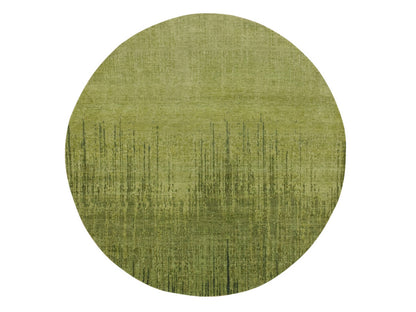 Green 6'2" x 6'2" Modern and Contemporary Hand knotted Wool Rug - Sku: O075859