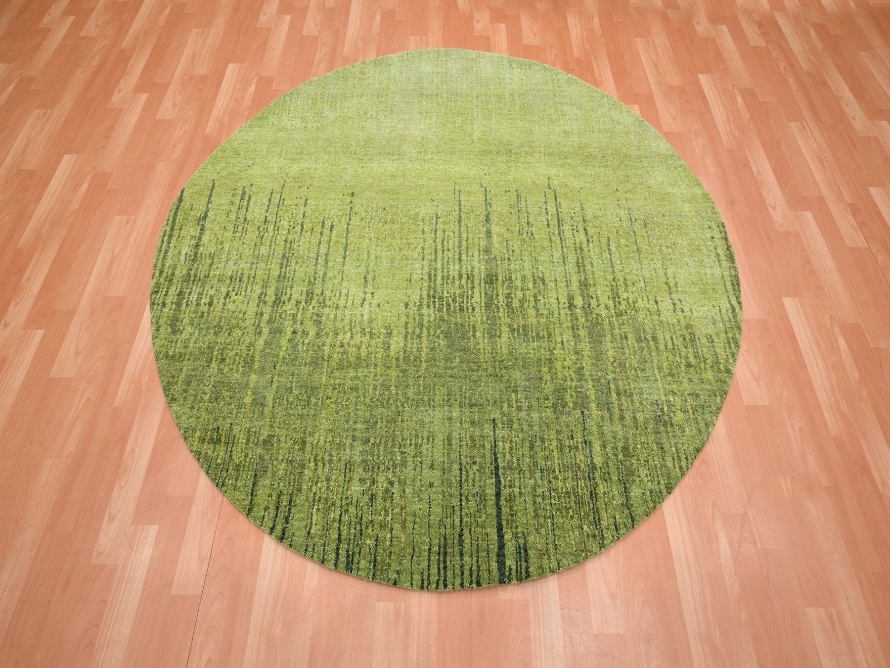 Green 6'2" x 6'2" Modern and Contemporary Hand knotted Wool Rug - Sku: O075859