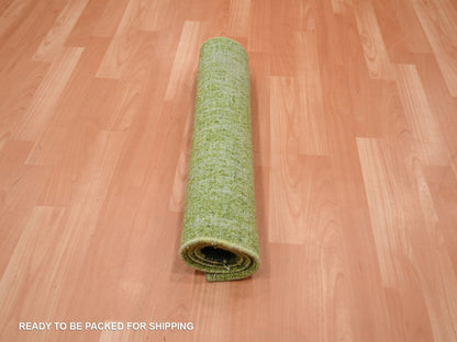Green 2'1" x 3'3" Modern and Contemporary Hand knotted Wool Rug - Sku: O075863