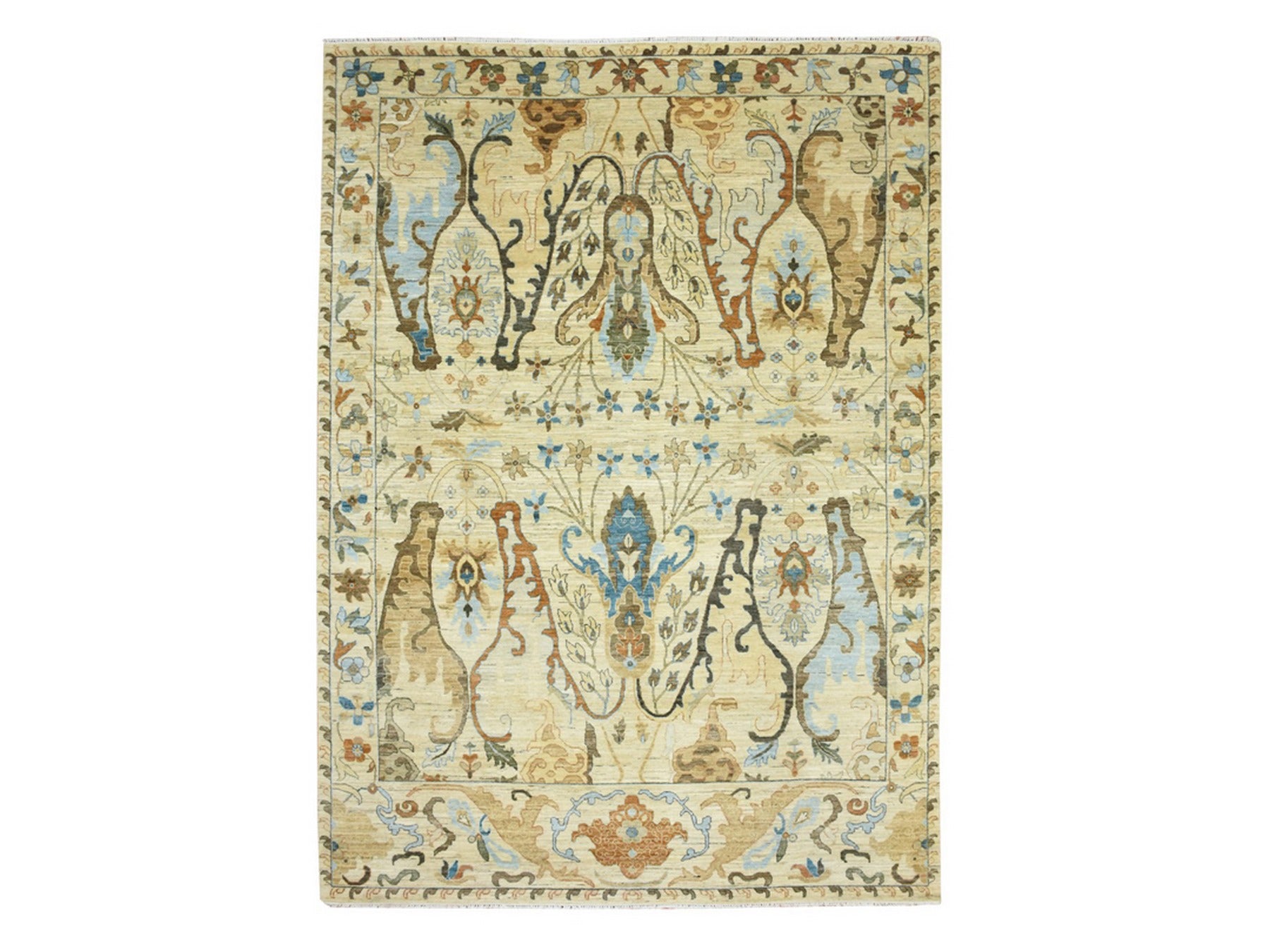 Beige 9'0" x 12'5" Fine Oriental Hand knotted Wool Rug - Sku: O075866
