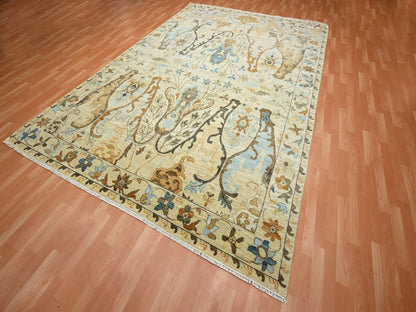 Beige 9'0" x 12'5" Fine Oriental Hand knotted Wool Rug - Sku: O075866