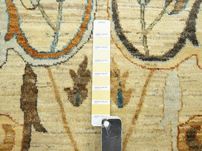 Beige 9'0" x 12'5" Fine Oriental Hand knotted Wool Rug - Sku: O075866