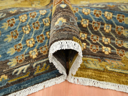 Brown 8'0" x 10'0" Oushak And Peshawar Hand knotted Wool Rug - Sku: O075868