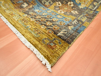 Brown 8'0" x 10'0" Oushak And Peshawar Hand knotted Wool Rug - Sku: O075868