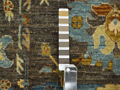 Brown 8'0" x 10'0" Oushak And Peshawar Hand knotted Wool Rug - Sku: O075868