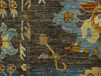 Brown 8'0" x 10'0" Oushak And Peshawar Hand knotted Wool Rug - Sku: O075868
