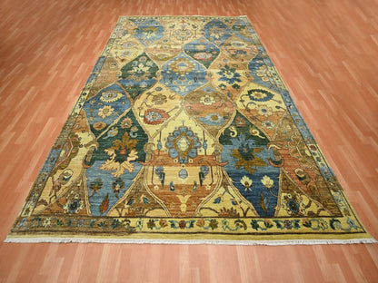 Beige 9'1" x 12'0" Oushak And Peshawar Hand knotted Wool Rug - Sku: O075869