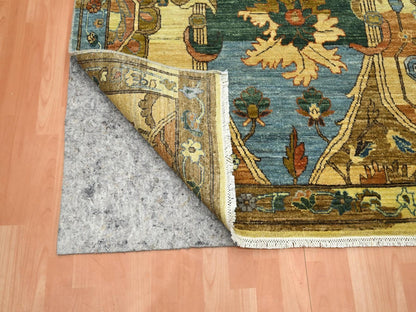 Beige 9'1" x 12'0" Oushak And Peshawar Hand knotted Wool Rug - Sku: O075869