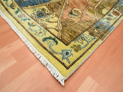 Beige 9'1" x 12'0" Oushak And Peshawar Hand knotted Wool Rug - Sku: O075869